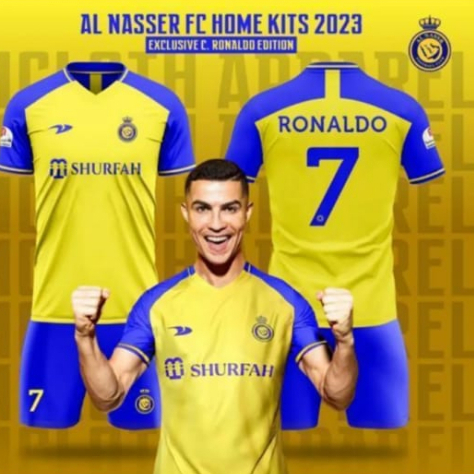 Setelan Baju Bola Anak al nssr jersey Ronaldo terbaru / setelan anak jersey ronaldo terbaru 2022/202