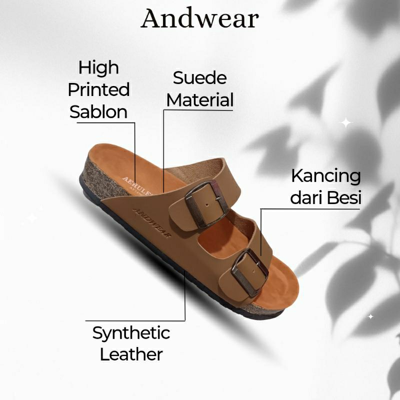 Sandal Wanita Kekinian Terbaru Model Casual Tali Kulit - Slippers Woman Flat