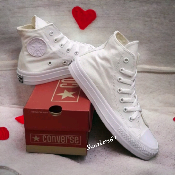 SEPATU CONVERSE 70S CHUCK TAYLOR PREMIUM BNIB EGRET FULL WHITE FREE BOK TALI PAPERBAG