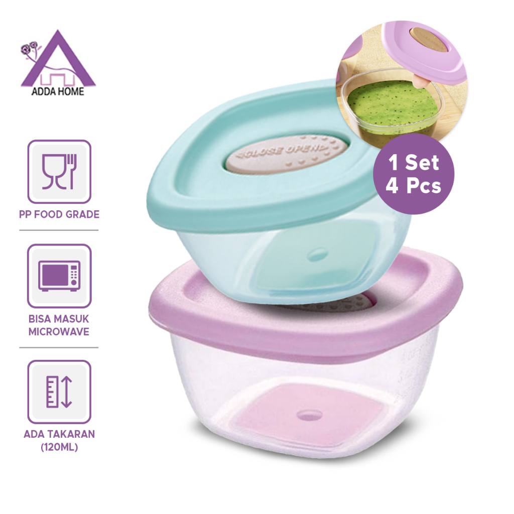 Wadah Penyimpanan Mpasi Makanan Bayi Isi 4pcs Baby Food Container