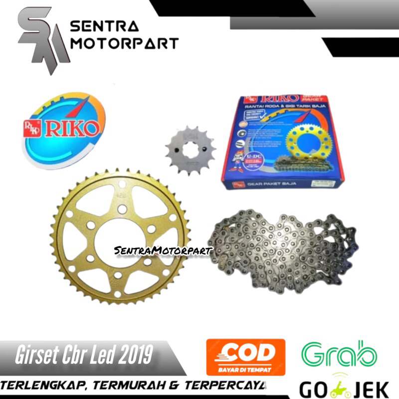 Girset gear set paket cbr 150 led 2019 lubang riko