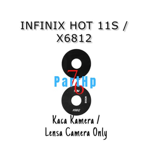 Ring Kaca Lensa Kamera Belakang Infinix Hot 11S / X6812 - Ring Kaca Camera lensa Only