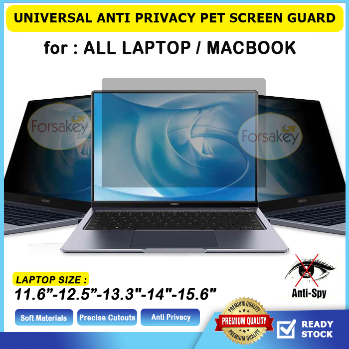 Universal ANTI SPY Laptop 13 14 15 Inch 13" 14" 15" Antigores Pelindung Privasi layar Anti Gores Pri
