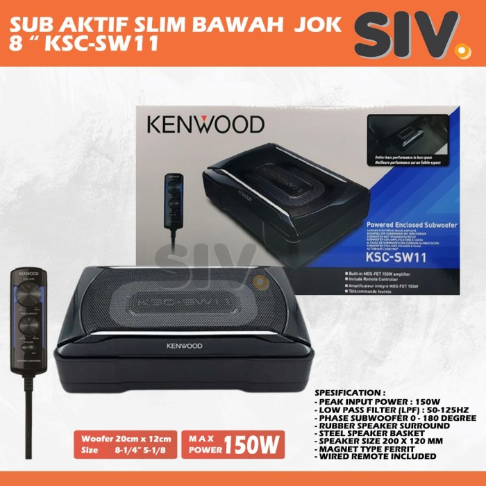 SUBWOOFER AKTIF SLIM BAWAH JOK KENWOOD KSC-SW11 SPEAKER BAWAH JOK