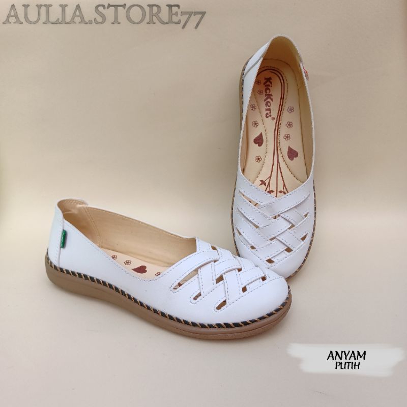 slip on wanita kekinian ukuran besar bigsize 41-45. anyam