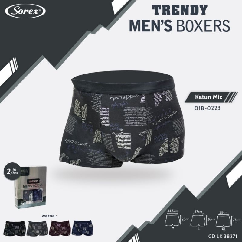 Sorex boxer LK 38271 (M,L,XL) celana dalam pria harga per biji bukan per kotak