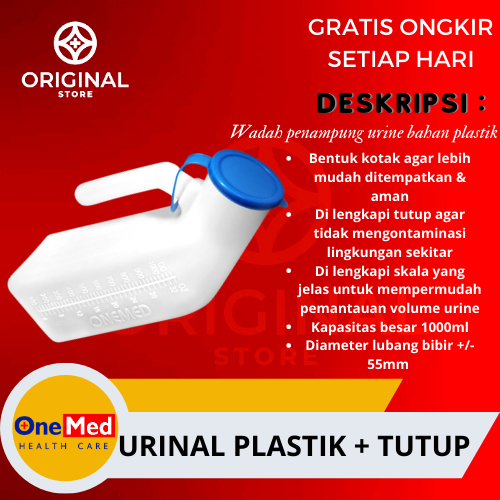 URINAL PLASTIK PISPOT PLASTIK + TUTUP WADAH PENAMPUNG URINE BAHAN PLASTIK - ONEMED