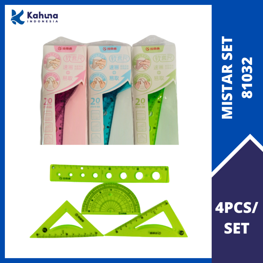 

Penggaris Set Isi 4 Penggaris Berkualitas Transparan 81032 [5035286]
