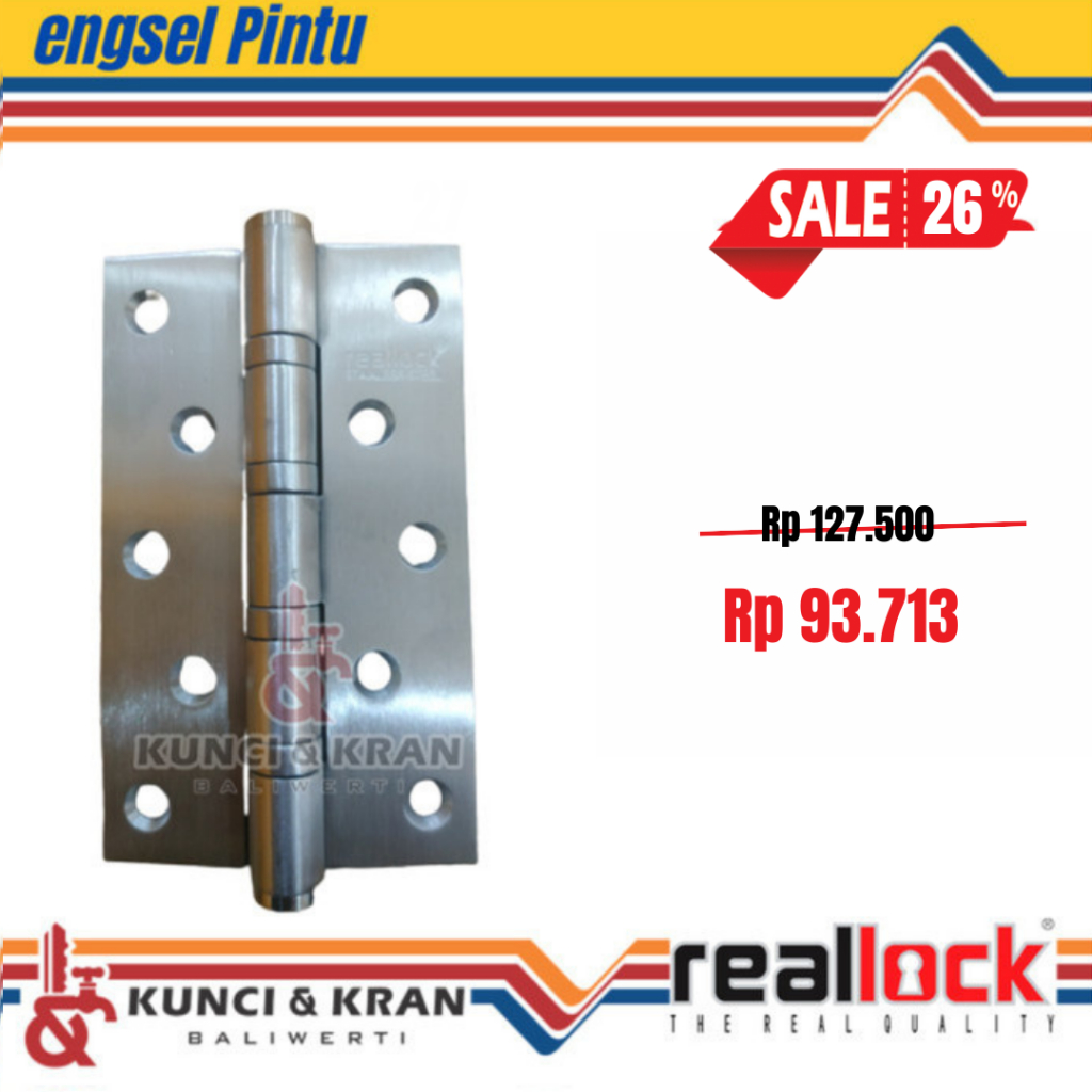 Engsel Pintu REALLOCK 5X3X3 4BB Engsel Stainless Steel SUS 304 Engsel Pintu Rumah