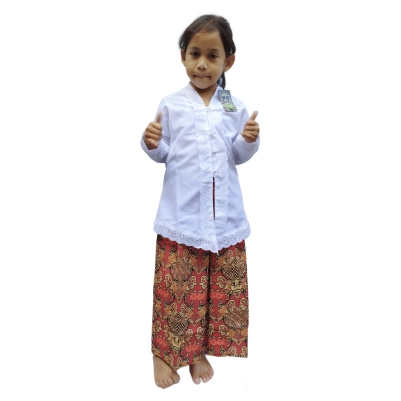 SALE_Stelan baju kebaya anak sekolah TK &amp; SD/kebaya anak rok merah/seragam baju kebaya anak sekolah /stelan baju kebaya putih