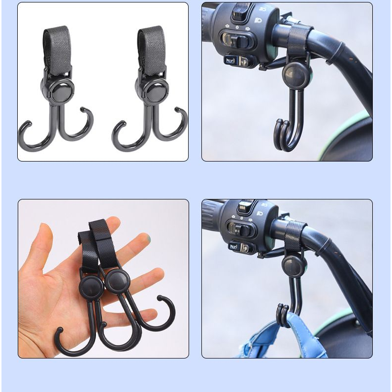 ONLYONE12 Kait Stroller Bayi Multifungsi / Tali Kait Gantungan Sepeda Serbaguna / Stroller Hook Adjustable / Purpose Pram Hook Aksesoris Stroller  Belanja / Prop Gantungan Tas Bayi Shopping / Pram Hook