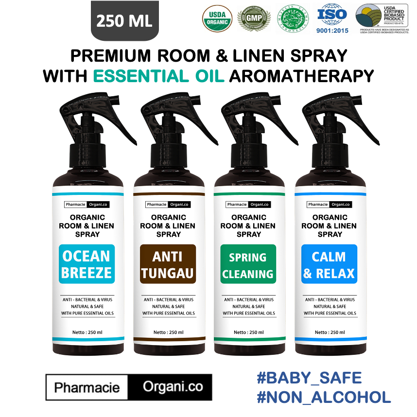 ROOM &amp; LINEN SPRAY ANTI-BACTERIAL WITH ESSENTIAL OIL THERAPEUTIC GRADE+ BY PHARMACIE ORGANICO