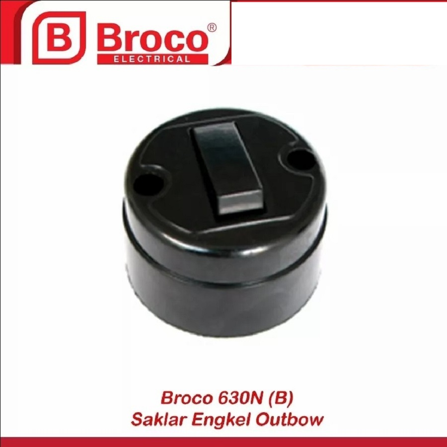 Saklar Tunggal Broco OB Bulat 630N Saklar Engkel Outbow Hitam Classic