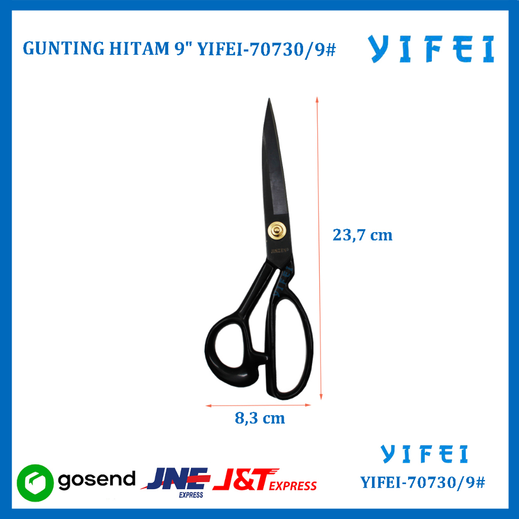 GUNTING HITAM 9&quot; YIFEI-70730/9#