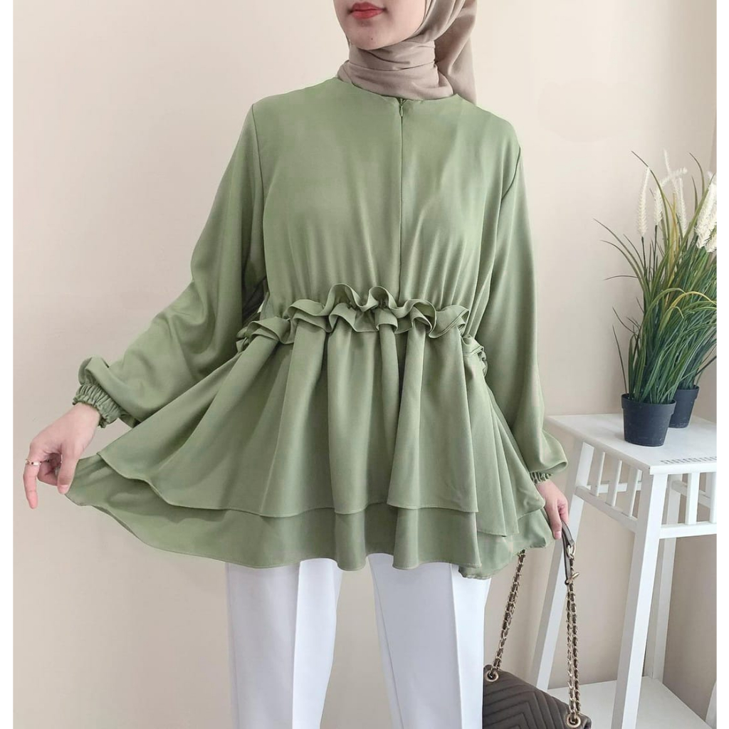 Blouse Polo Linen Korean style Malana