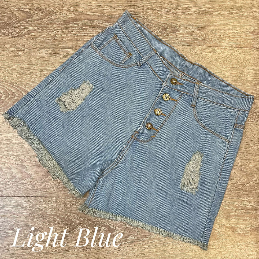 TRIVELA - Celana Jeans Hotpants Wanita Rawis Kancing 4 l K4 HOTPANTS