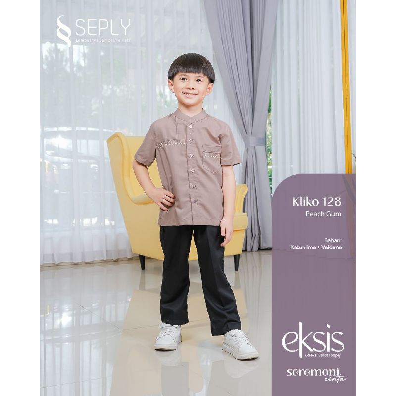 Sarimbit Keluarga Seply 2023 Eksis 208 Peach Gum ( Gamis Meyra 137 , Koko Kaseo 175 ,  Gamis Anak Selia 124 , Koko Anak Kliko 128 )