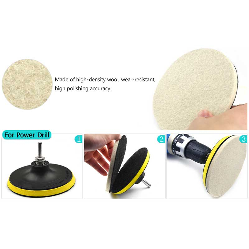 Wool Felt Pad Glass Polishing Busa Poles Kaca Baret Jamur Water Spot