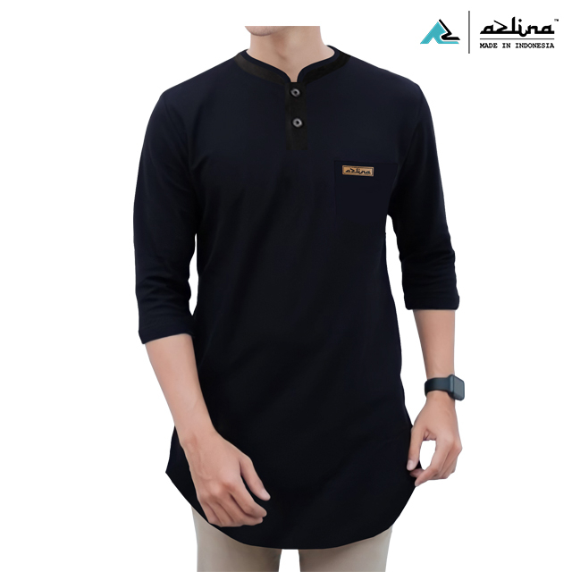 Kaos kurta terbaru 2023 brand AZLINA lengan 3/4 bahan cotton combed 24s