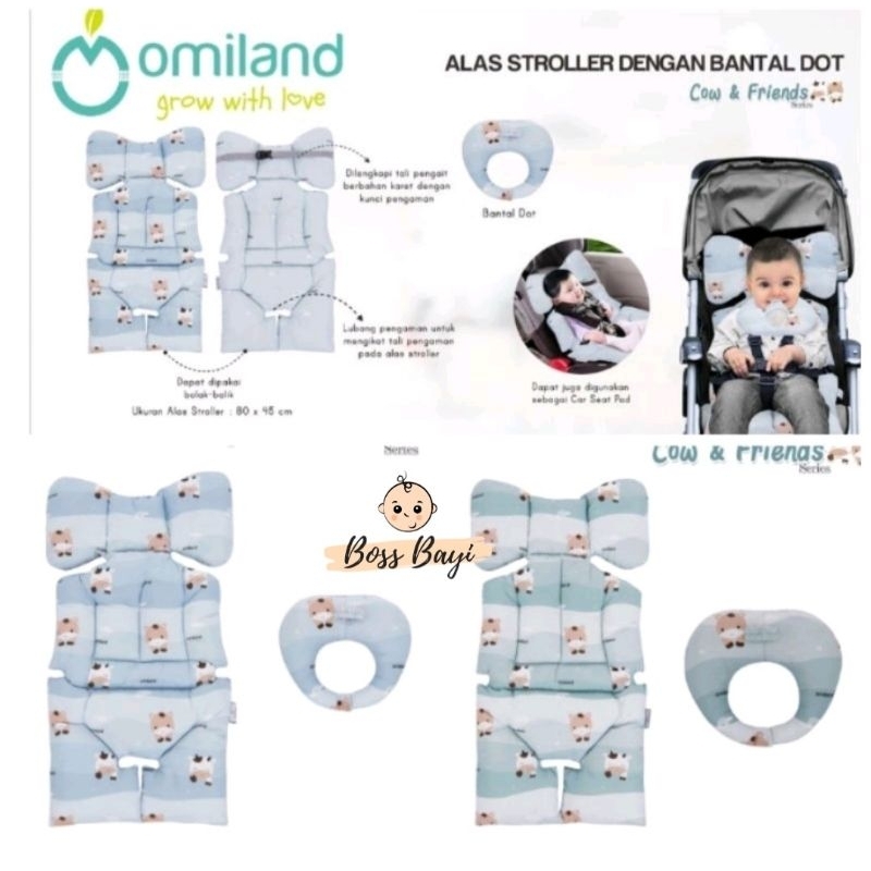 OMILAND - Alas Stroller Bayi + Bantal Dot