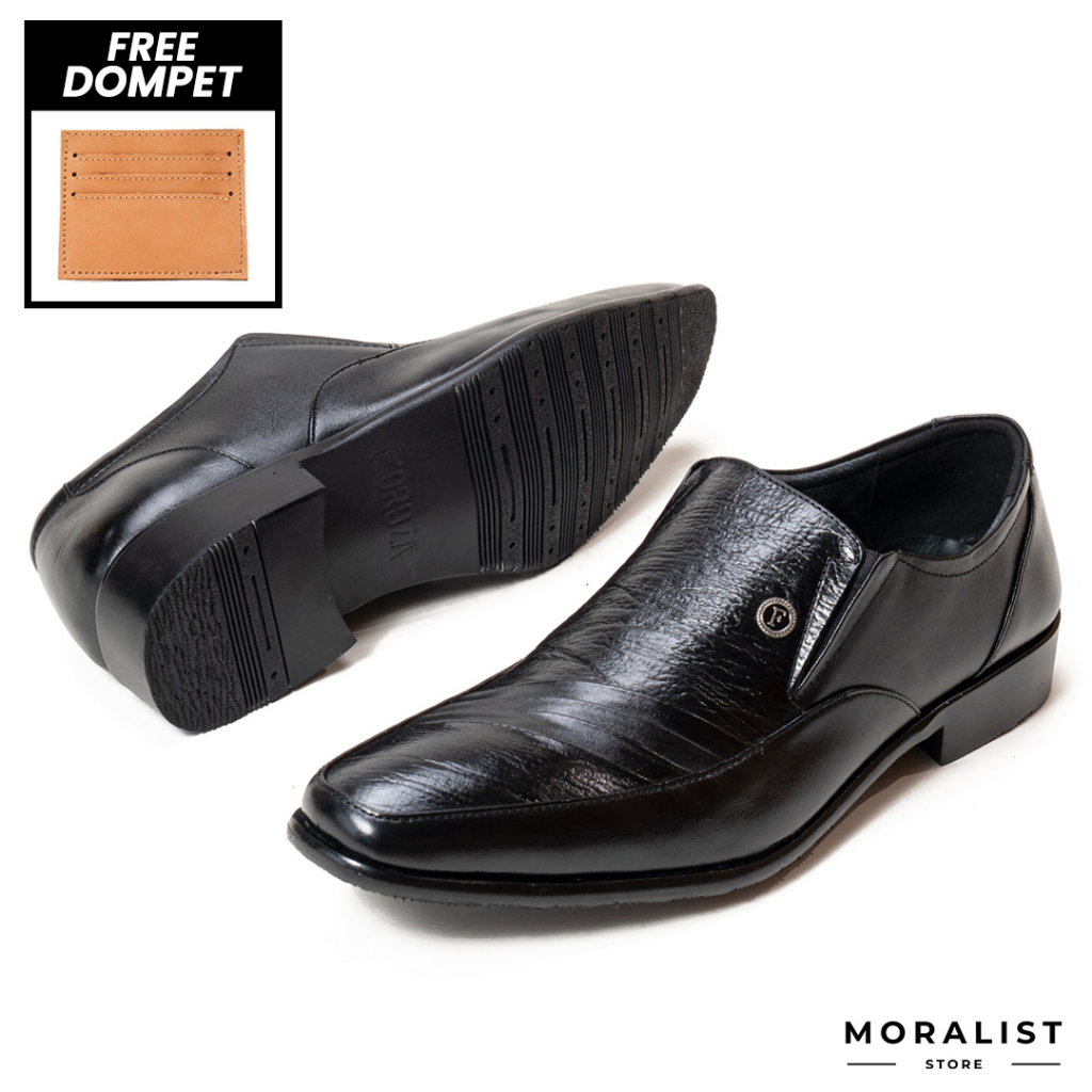 Sepatu Pantofel Pria Formal Kulit Asli Handmade M.F7005