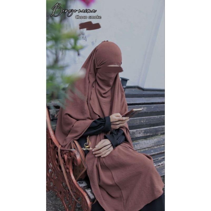 BERGO NAIMA / Bergo tali jumbo / Jilbab Crinkle Airflow Import / Jilbab non pad tali free cadar / Ji