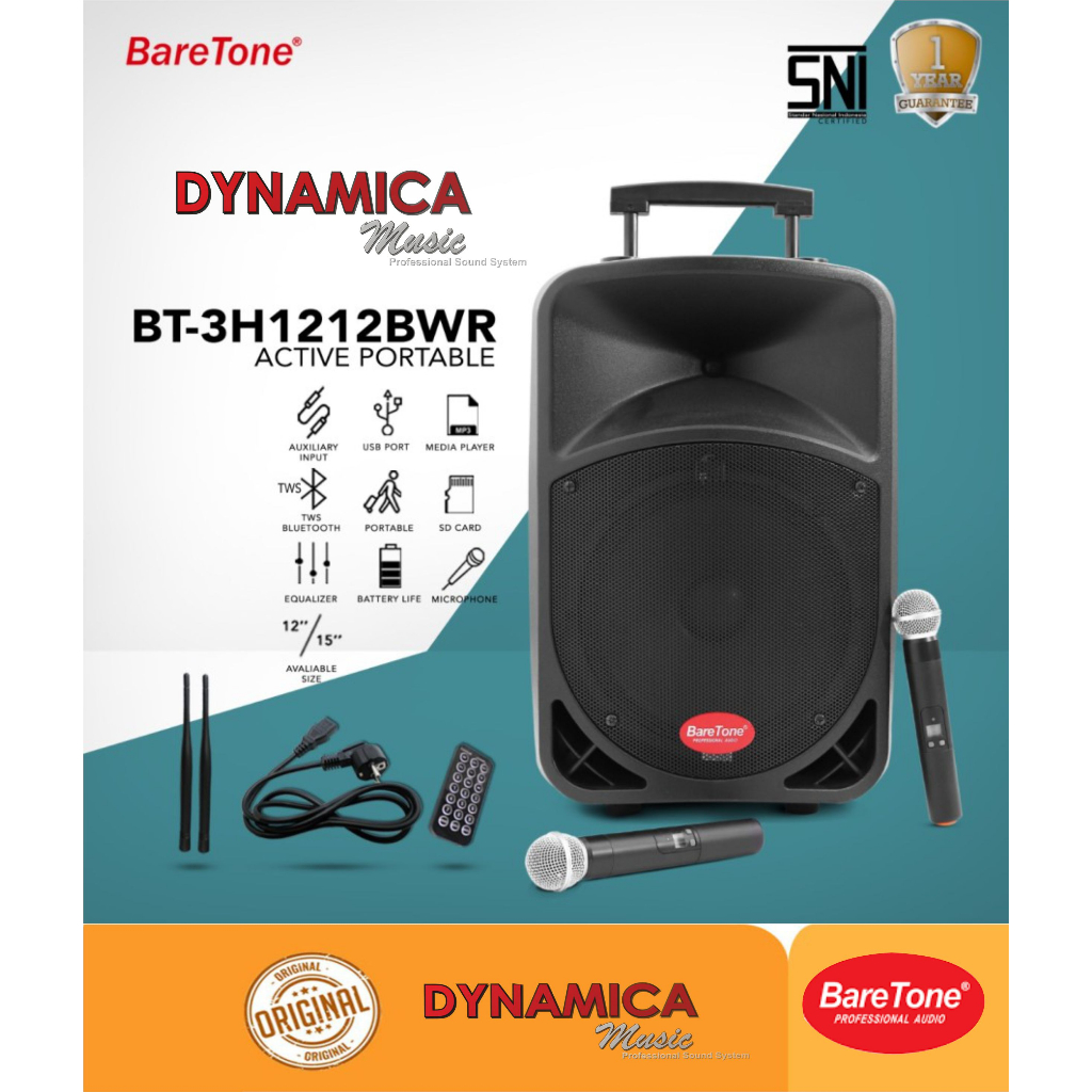 SPEAKER PORTABLE 12 INCH BARETONE MAX1212BWR | MAX 1212 BWR