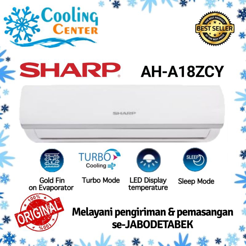 AC SHARP 2 pk AH - A 18 UCY TURBO COOL + PASANG INSTALASI
