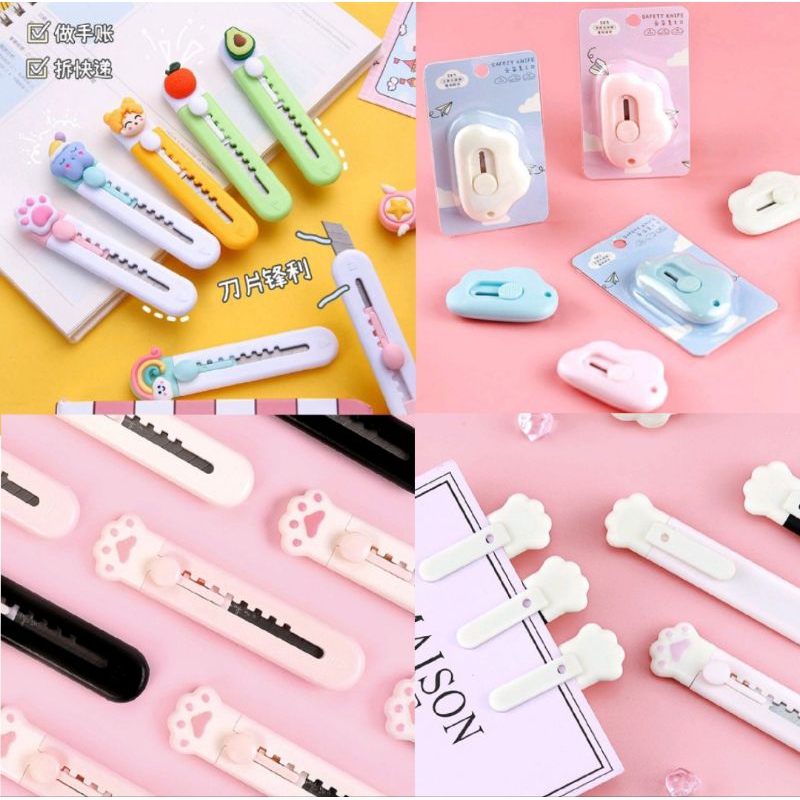 

PISAU MINI CUTTER AWAN SILET KECIL / CUTTER LUCU PISAU PEMOTONG KERTAS DESAIN LUCU - Unboxing Box Packing Cuter Alat Potong Motif Karakter Model Lucu Cute Imut Aksesoris Tas Bag Dompet Pouch Perlengkapan Alat Jahit Traveling Bagus Murah Terlaris Termurah