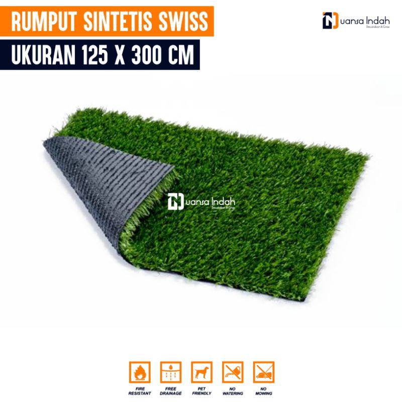 RUMPUT SINTETIS SWISS STANDAR UKURAN 125x300 CM