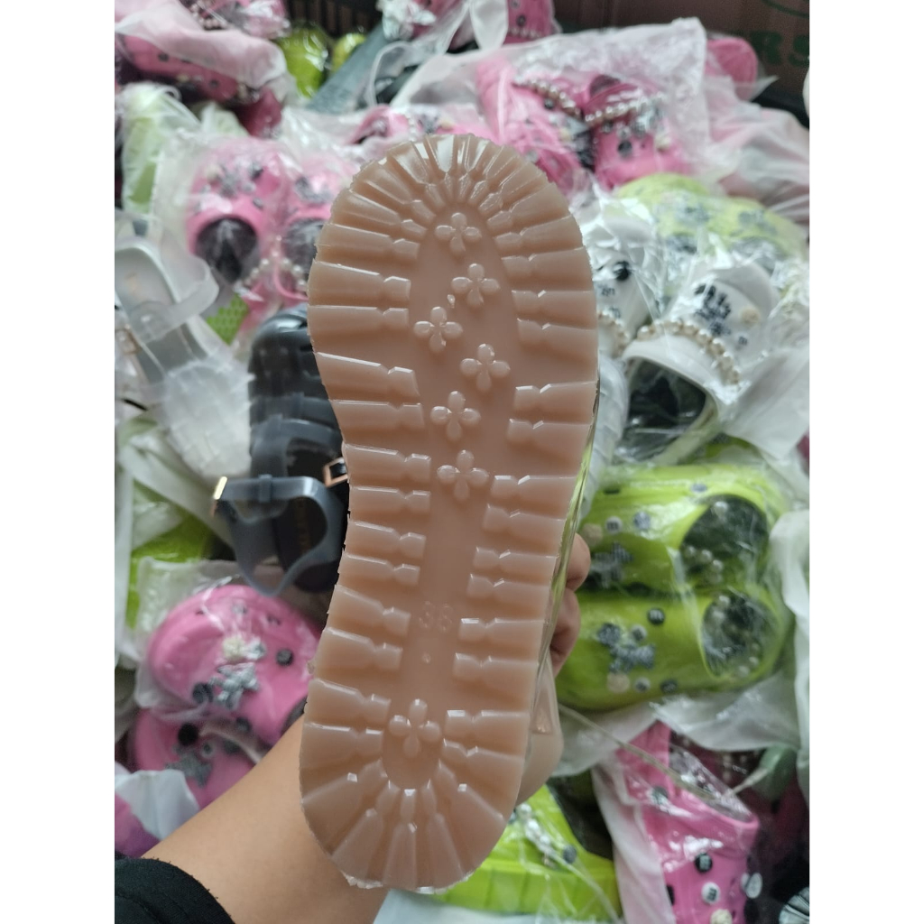 Sandal jelly wedges wanita trendy 2023 /sandal wanita tali belakang 778