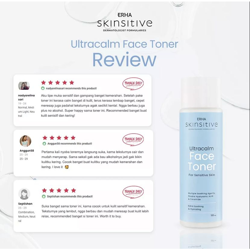 ERHA SKINSITIVE ULTRACALM FACE TONER 100ML - TONER KULIT WAJAH SENSITIF