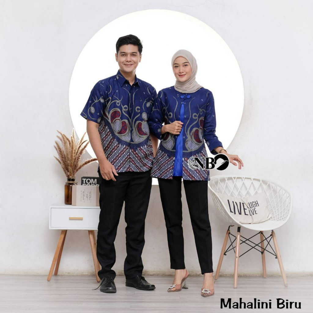 Batik wanita ASJ SA HRB026 Kenongo Kemeja Tosca Pendek Batik Fashion Baju Wanita - couple batik wanita