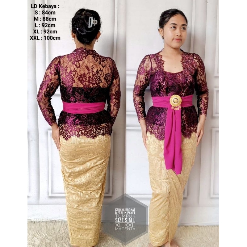 Kebaya Metalik Payet Tumpuk