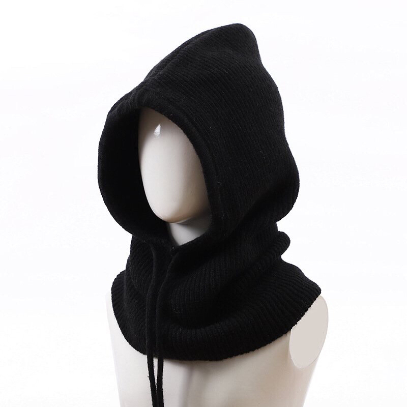 Unisex Adjustable Elastic Balaclava Cap Warm Ring Scarf Beanie Hat For Women Men Windproof Hooded Ne