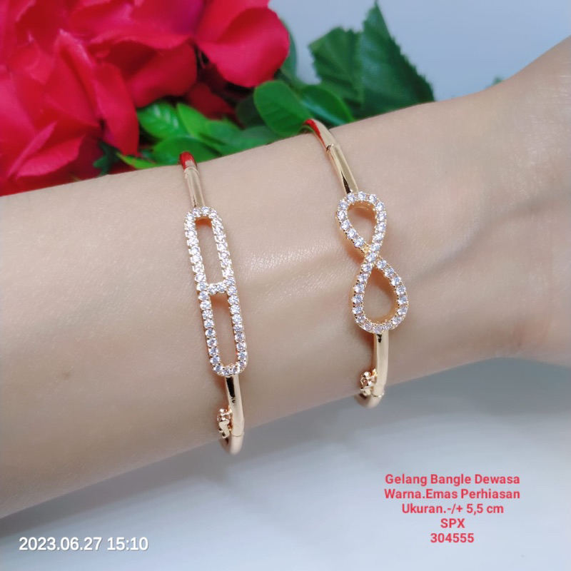 Gelang Bangle Golong Perhiasan Aksesoris Lapis Emas Terlaris Termurah Titanium Tembaga Xuping Premium