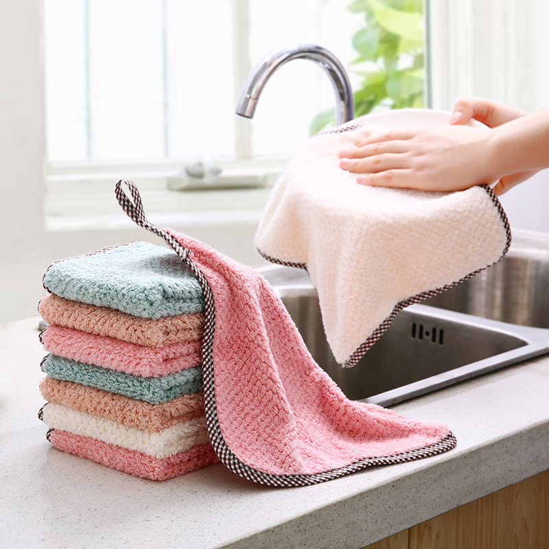 Lap cuci piring kain lap piring anti minyak microfiber 25x25