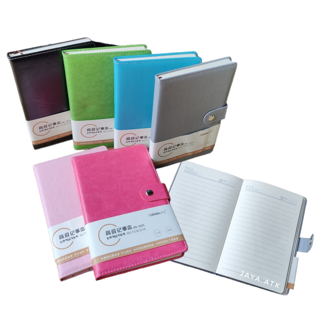 NOTEBOOK BUKU DIARY CATATAN KANCING A5 POLOS WARNA TEBAL 5225 SOUVENIR KADO JURNAL