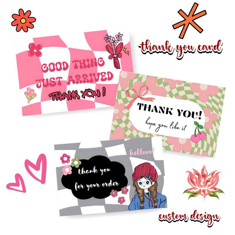 

Thank u card(1pcs) greetings card lucu-custom design sendiri