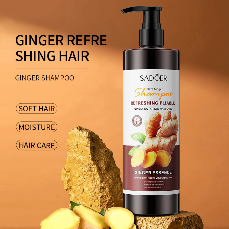 SADOER Shampoo anti ketombe Hairfall Threatment Shampoo alami Jahe 500ml