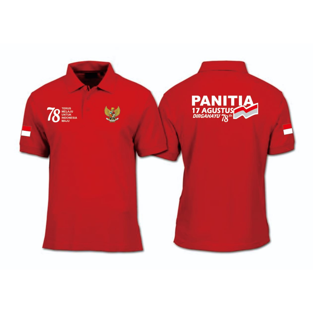 POLO PANITIA 17 AGUSTUS/POLO KERAH HUT RI DIRGAHAYU KE 78 INDONESIA