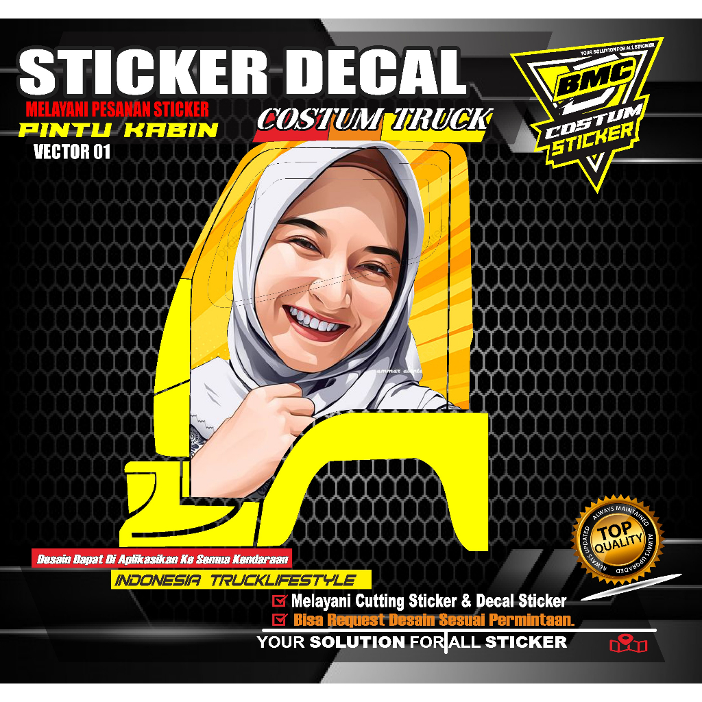 STICKER DECAL PINTU KABIN TRUCK CANTER.STICKER VARIASI DECAL PINTU KABIN TRUCK PLUS ANTIGORES