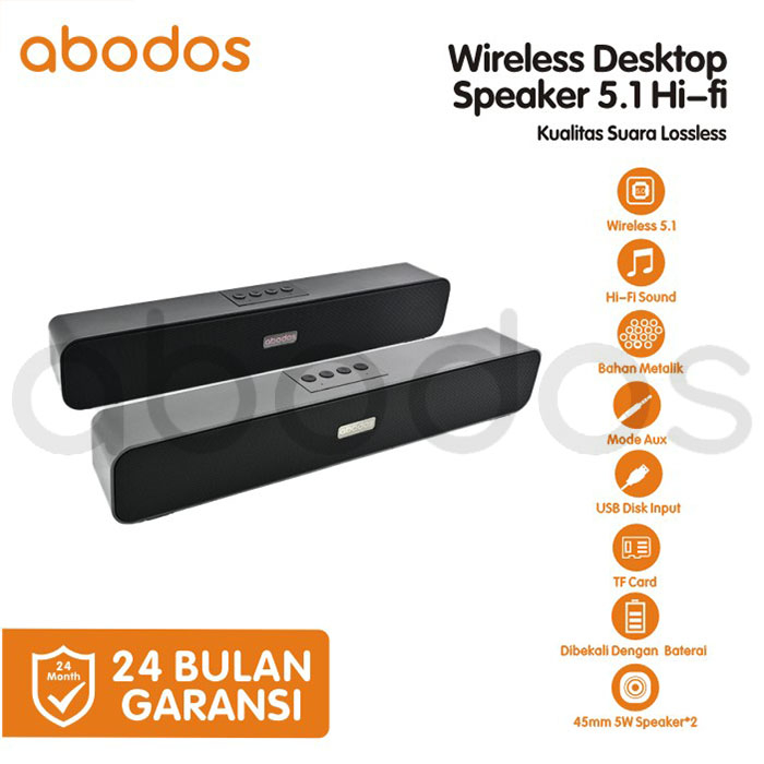 Abodos Speaker Bluetooth 5.1 Berkualitas Tinggi HiFi