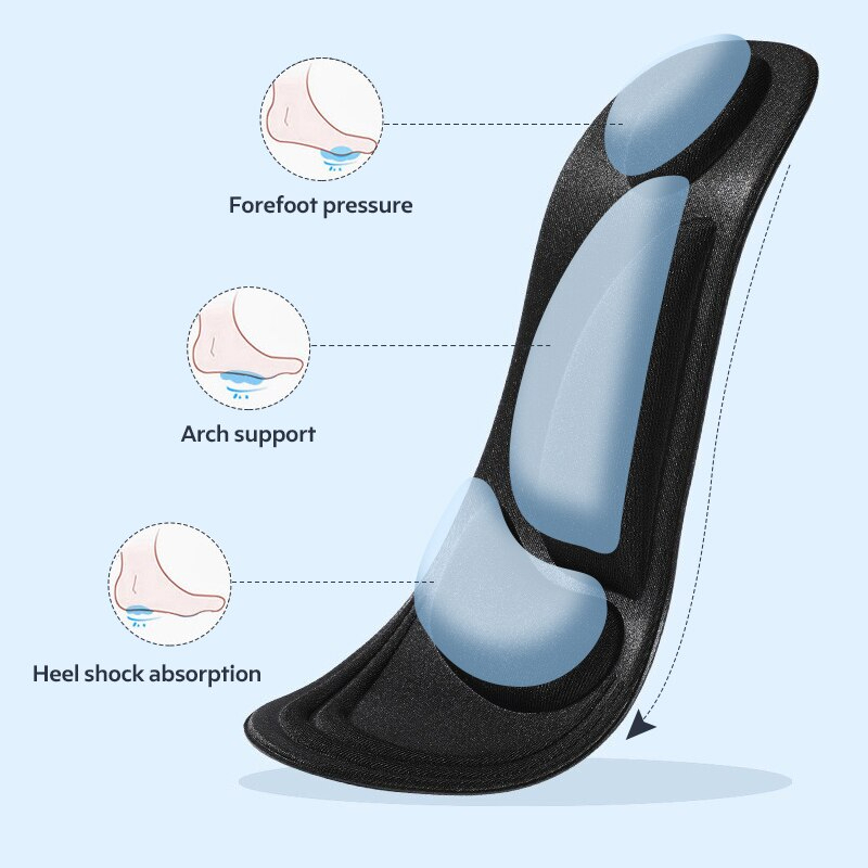 [BAYAR DI TEMPAT] 1 Pasang Insole 4D Flat Feet Pria / Wanita - Sol Empuk Sangat Cocok Untuk Kaki Pegal 4D Design