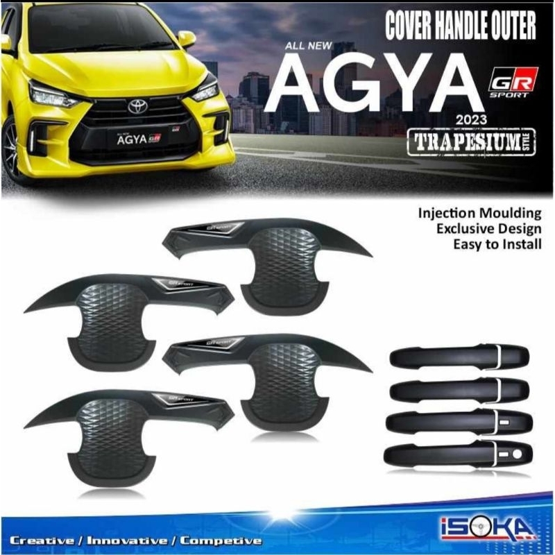 outer dan handel allnew agya dan ayla 2023 black doff