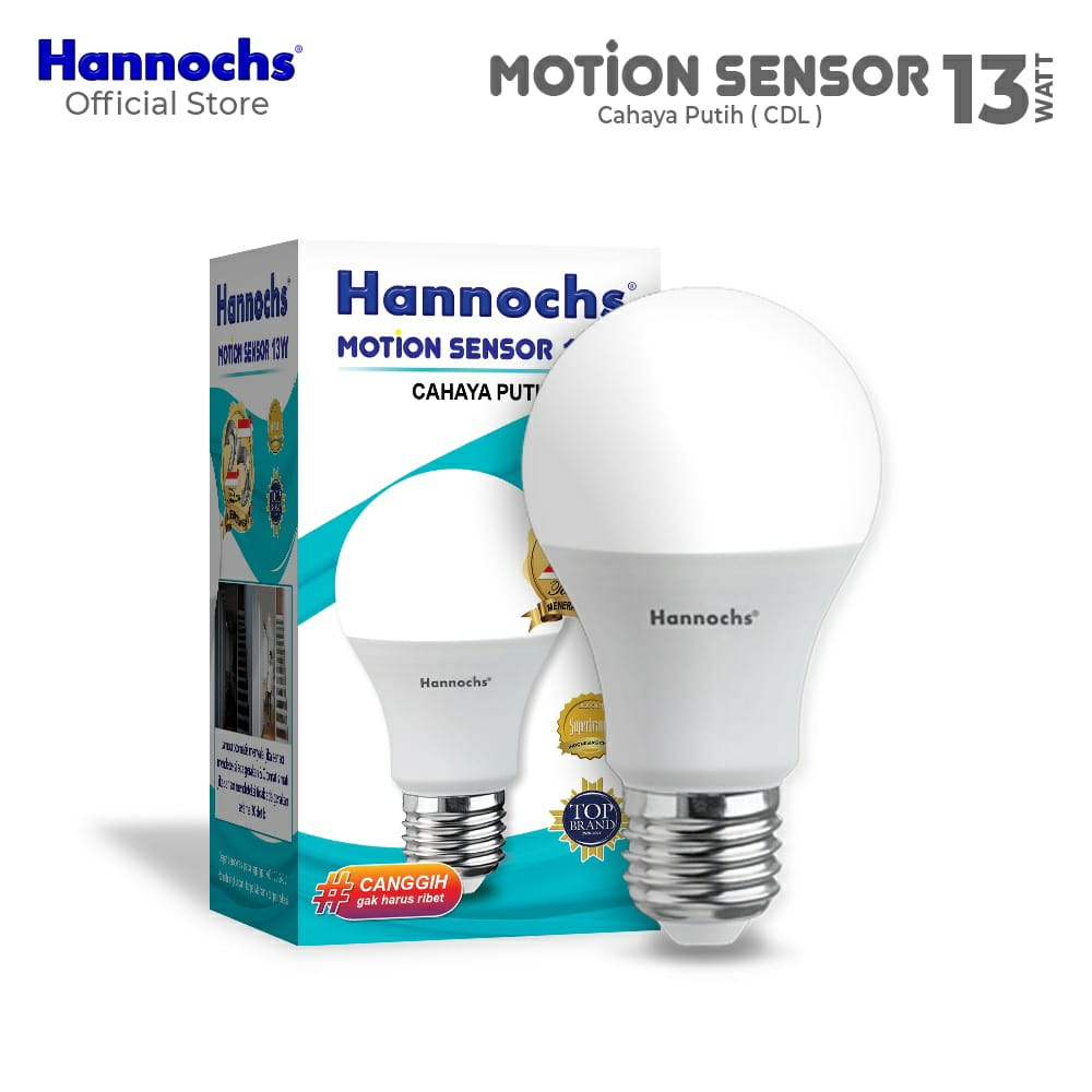 (JB99) Hannochs Lampu Led Motion Sensor 13 watt cahaya Putih