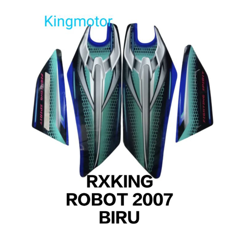 STRIPING SET BODY STIKER SET BODI LIS LES STICKER YAMAHA RX KING RXKING RX K NEW PEREDAM 2007 BIRU K