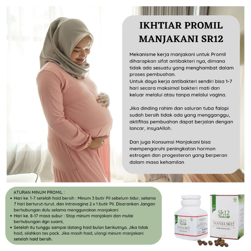 MANJAKANI PROMIL PAKET SR12 Ikhtiar Hamil Program Hamil Atasi Keputihan Membantu meningkatkan kesubu