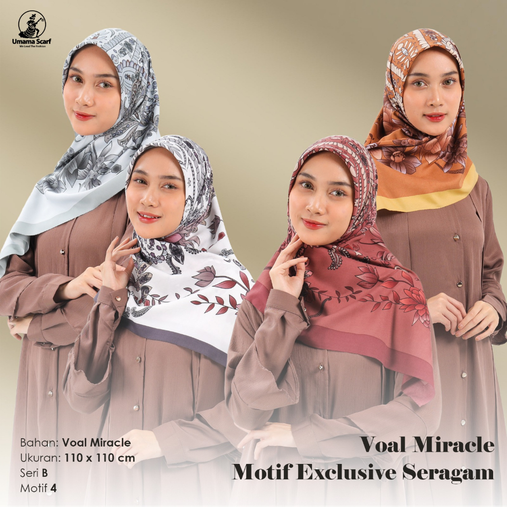 HIJAB UMAMA MOTIF HIJAB SEGI EMPAT MOTIF BAHAN VOAL MIRACLE/HIJAB UMAMA SEGI EMPAT/UKURAN 113 X 113 MOTIF ELEGAN DAN TERBARU