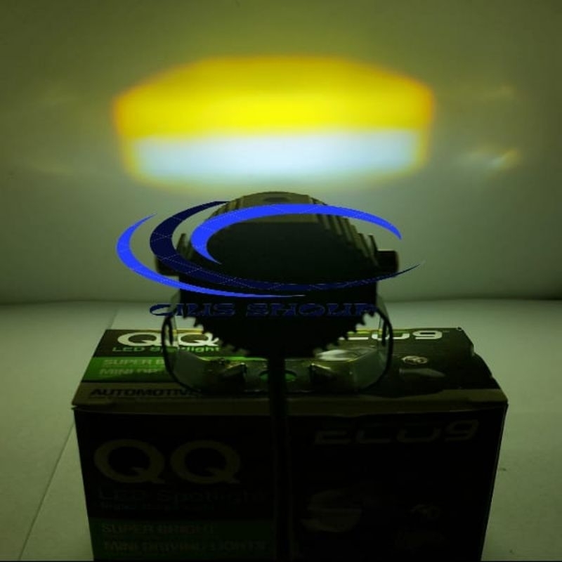 LAMPU SOROT/LASER Q2 QQ 2WARNA WHITE YELLOW MINI SHOOTING LIGHT LASER TEMBUS KABUT MOTOR MOBIL